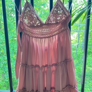 Hello Molly Blush Pink Dress - Chiffon & Lace